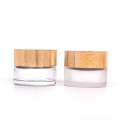 20g Environmental Wood Lids Frosted Glass Bottles Cream Jars Empty Cosmetic Comtainers